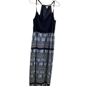 J. Crew Factory Navy and White Maxi Dress
